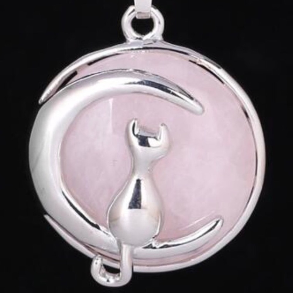 Gemstone necklace white gold with 925 Silver chain - Picture 5 of 9